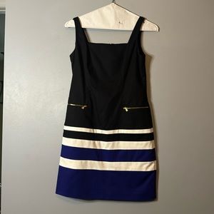 NWOT Black with purple and white beautiful dress